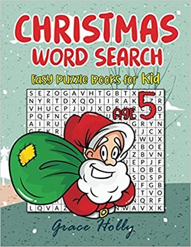 Christmas Kid Word Search Books Age 5: Merry Christmas & Holiday Fun with Challenging Brain Games, Large Print 40 Pages Wordsearch Puzzles (200 ... Beginner Children's with Coloring Pictures! indir