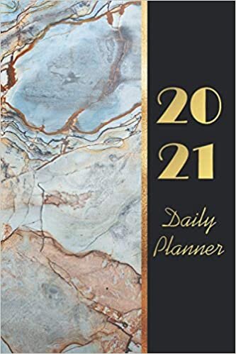 2021 Daily Planner: 12 Months Daily Agenda Schedule Hourly & To Do List|12 Months Daily Purse Calendar 2021 Black and Gold Cover|Abstract Design Daily ... 2021|Marble Cover Daily Purse Planner 2021