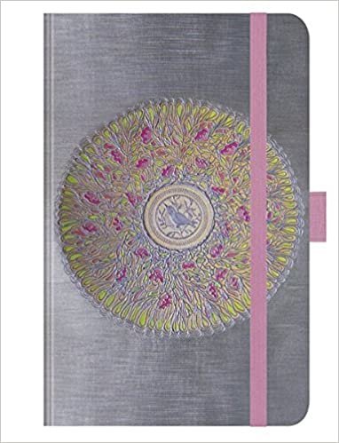 Premium Notes Small "Blütenmandala": A6 Notizbuch liniert mit hochwertiger Folienveredelung, Stiftehalter, Zetteltasche und Leseband indir