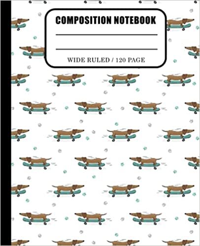 Dog Skate : Skateboarding Composition Notebook: Hand Drawn Skateboarding Pattern Wide Ruled Book 7.5 x 9.25 in, 120 pages, Back to School notebook ... kids, elementary school students and teachers indir