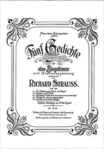 Fünf Gedichte von Friedrich Rückert: Nr. 5 Ich sehe wie in einem Spiegel (hoch A-Dur). op. 46/5. Singstimme und Klavier.