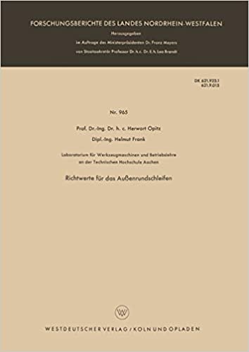 Richtwerte für das Außenrundschleifen (Forschungsberichte des Landes Nordrhein-Westfalen) (German Edition)