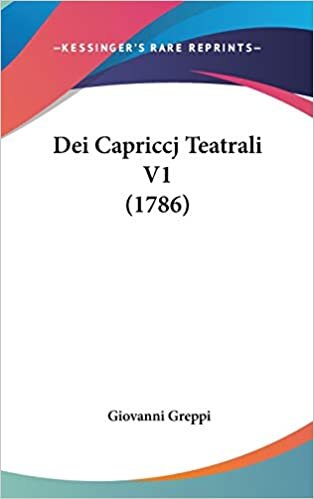 Dei Capriccj Teatrali V1 (1786)