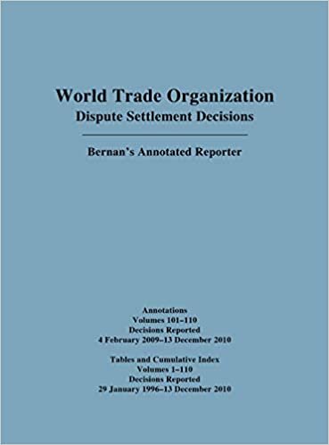 WTO Cumulative Index Annotations Vols.100-110/ Tables and Cumulative Index for Vols. 1-110