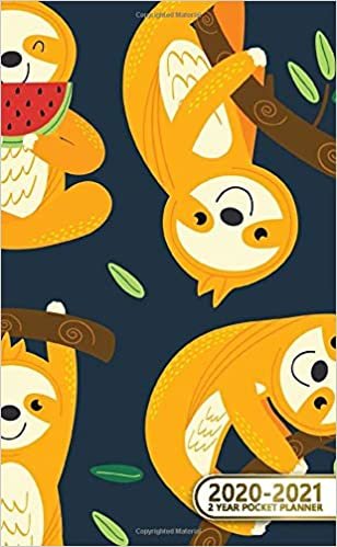 2020-2021 2 Year Pocket Planner: 2 Year Pocket Monthly Organizer & Calendar | Cute Two-Year (24 months) Agenda With Phone Book, Password Log and Notebook | Pretty Sloth & Watermelon Pattern indir