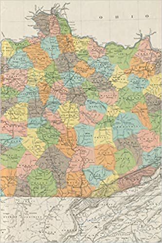 1889 Map of Kentucky - A Poetose Notebook / Journal / Diary (50 pages/25 sheets) (Poetose Notebooks)