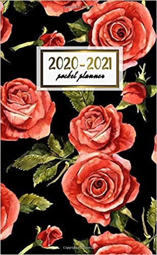 2020-2021 Pocket Planner: Pretty Floral Two-Year Monthly Pocket Planner and Organizer | 2 Year (24 Months) Agenda with Phone Book, Password Log & Notebook | Vintage Red Rose Print