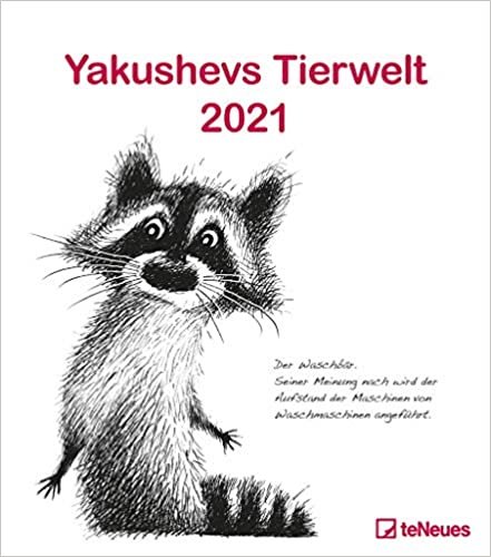 Yakushevs Tierwelt 2021 - Wand-Kalender - Tier-Kalender - 30x34 - Illustrationen indir