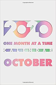 2020 One month at a time calendar October: A blank journal with a calendar for one month. Perfect to carry around, wrack and tear, without having a heavy agenda in your bag.