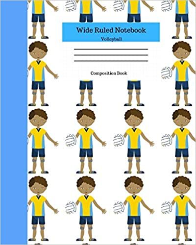 Wide Ruled Notebook Volleyball Composition Book: Sports Fans Novelty Gifts for Adults and Kids. 8" x 10" 120 Pages. Boy Playing Volleyball Cover