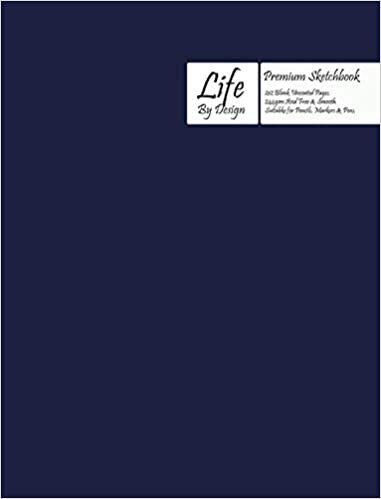 Premium Life by Design Sketchbook Large (8 x 10 Inch) Uncoated (75 gsm) Paper, Navy Blue Cover