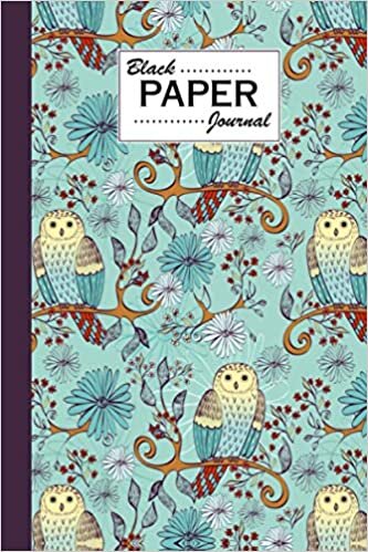 Black Paper Journal: Owl Black Paper Journal, Solid Black Journal With Black Pages | Reverse Color Notebook | Black Out Paper, 120 Pages, Size 6" x 9"