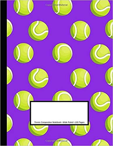 Tennis Composition Notebook: Wide Ruled | 100 Pages | One Subject Daily Journal Notebook | Tennis Balls Purple indir