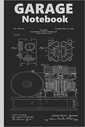 Tesla Garage Notebook: 6.5 X 9 in. 120 pages Nikola Tesla Patent Black Cover