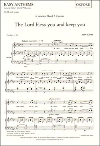 The Lord bless you and keep you: SATB vocal score (Oxford easy anthems) indir