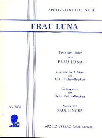 Frau Luna: Operette in 2 Akten. Textbuch/Libretto. indir