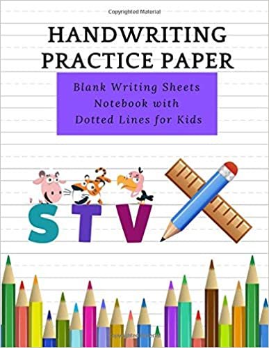 Handwriting Practice Paper: Notebook Paper For Preschoolers Blank Handwriting Book For Kids & Learning To Write ABC, Volume 6 indir