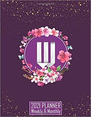 W 2021 planner Weekly & Monthly: An elegant and pretty monogram planner with initial letter W very large size for notes, goals setting, calendar and birthday reminder to use or offer as a gift