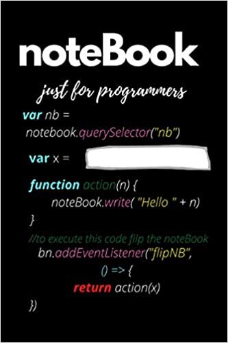 noteBook: notebook for programmers with cover contains simple syntax of coding written by javascript.