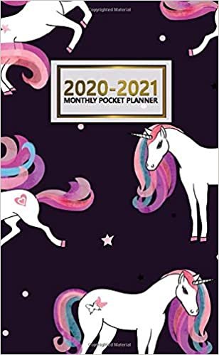 2020-2021 Monthly Pocket Planner: 2 Year Pocket Monthly Organizer & Calendar | Cute Two-Year (24 months) Agenda With Phone Book, Password Log and Notebook | Fantasy Unicorn & Stars Print