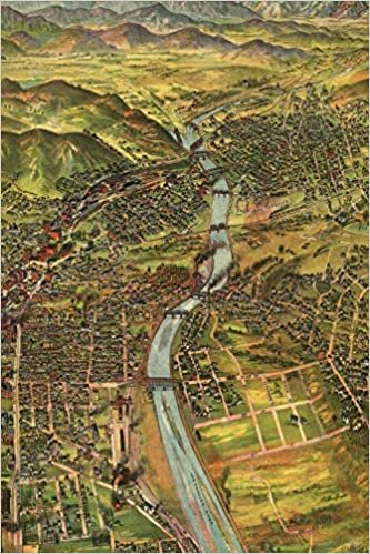 1894 Birds Eye View Map of Los Angeles, California - A Poetose Notebook / Journal / Diary (50 pages/25 sheets) (Poetose Notebooks)