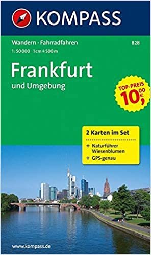 KOMPASS Wanderkarte Frankfurt und Umgebung: Wanderkarten-Set mit Radrouten und Naturführer. GPS-genau. 1:50000 (KOMPASS-Wanderkarten, Band 828)