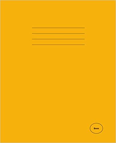 8mm: Ruled With Margin, 203mm x 165mm, 64 Page, School Exercise Book | Lined Notebook | 90GSM Paper - Yellow Cover indir