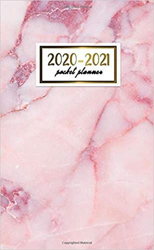 2020-2021 Pocket Planner: Cute Pink Marble Two-Year (24 Months) Monthly Pocket Planner & Agenda | 2 Year Organizer with Phone Book, Password Log & Notebook