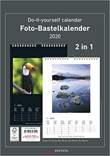 Foto-Bastelkalender 2020 - 2 in 1: schwarz und weiss - Bastelkalender - Do it yourself calendar A4 - datiert - Fotokalender