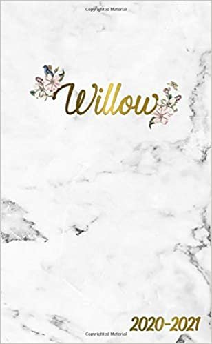 Willow 2020-2021: 2 Year Monthly Pocket Planner & Organizer with Phone Book, Password Log and Notes | 24 Months Agenda & Calendar | Marble & Gold Floral Personal Name Gift for Girls and Women indir