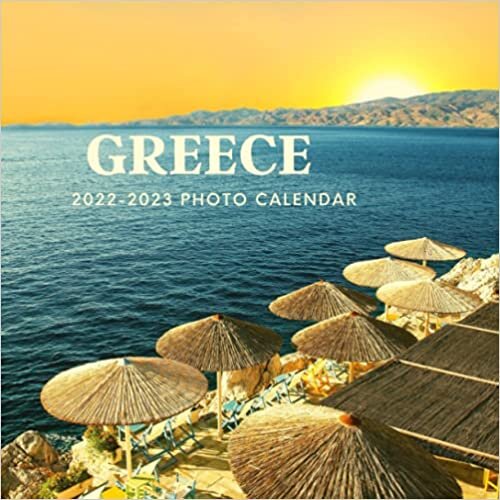 Greece 2022-2023 Photo Calendar: A Cool Country Office Desk Paperback Mini 18 Months Monthly Yearly Planner indir