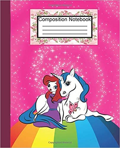 Composition Notebook: Blank Lined Composition Notebook Journal for School, Writing, Notes, Wide Ruled - 7.5 x 9.25 inches/110 blank wide lined white pages! (Magical Unicorn, Band 1)