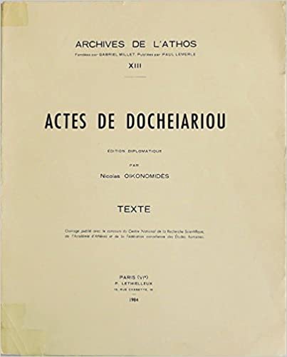 Actes de Docheiariou (Archives de L'Athos) indir