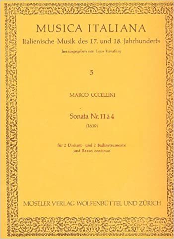 Sonata Nr. 11 à 4: 2 Violinen, 2 Violoncelli (obligat) und Basso continuo. Partitur und Stimmen. (Musica Italiana)