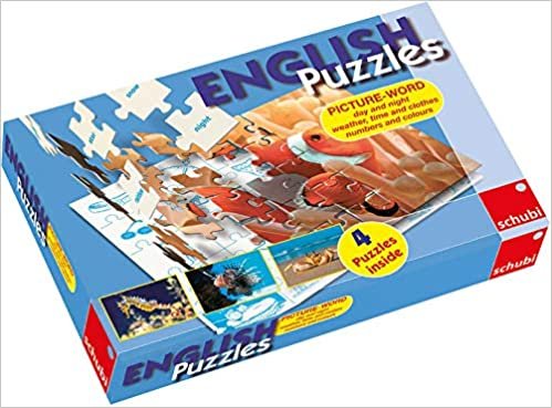 English Puzzles: day and night, weather, time and clothes, numbers and colours