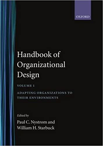 Handbook of Organizational Design: 1: Adapting Organizations to their Environments: Adapting Organizations to Their Environments v. 1
