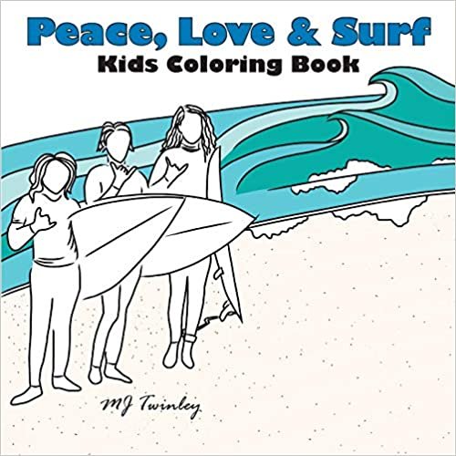 Peace, Love & Surf - Kids Coloring Book