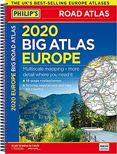 Philip's Big Road Atlas Europe: Spiral A3: (A3 Spiral binding) indir