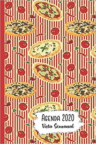 Agenda 2020 Vista Semanal: 12 Meses Programacion Semanal Calendario en Espanol Diseno Pizza indir