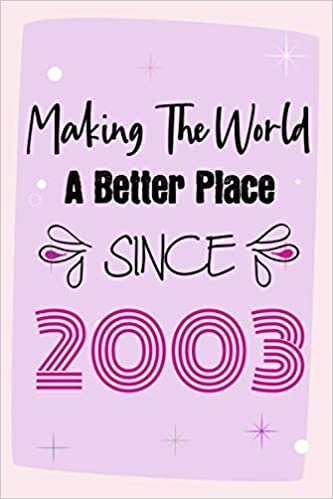 Making The World A Better Place Since 2003: 18th Birthday Gift, Funny Notebook Planner Gift For Family And Friends Born In 2003 , 100 pages, Matte ... x 22.9 cm) (Funny Journal Gifts 18 Year Old)