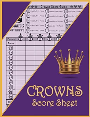 Crowns Score Sheets: Large Score Pads for Scorekeeping | 5 Crowns Score Cards | Five Crowns Score Sheets with 8.5 x 11 Inches