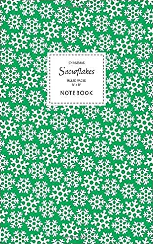 Christmas Snowflake Notebook - Ruled Pages - 5x8: (Christmas Deep Green Edition) Fun notebook 96 ruled/lined pages (5x8 inches / 12.7x20.3cm / Junior Legal Pad / Nearly A5) indir