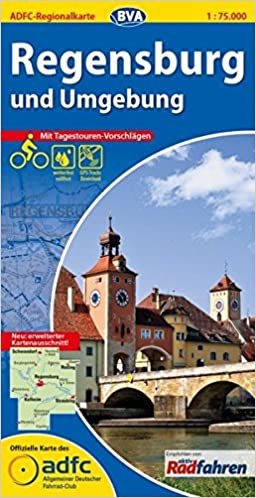 ADFC-Regionalkarte Regensburg und Umgebung mit Tagestouren-Vorschlägen, 1:75.000, reiß- und wetterfest, GPS-Tracks Download (ADFC-Regionalkarte 1:75000) indir
