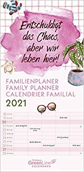 GreenLine Sprüche 2021 Familienplaner -Wandkalender - Familien-Kalender - 22x45