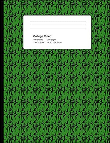 College Ruled 200 Pages: Dark Green Guitar Composition Notebook, Music Lover College Composition Book, Notebook For Guitarists