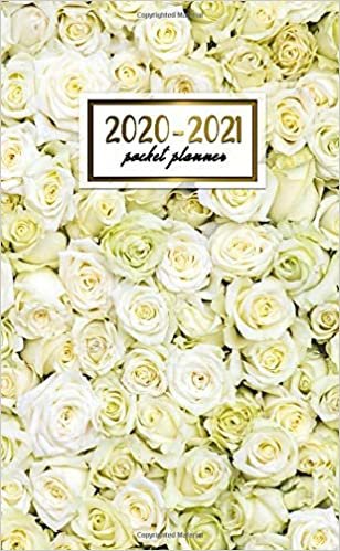 2020-2021 Pocket Planner: 2 Year Pocket Monthly Organizer & Calendar | Cute Two-Year (24 months) Agenda With Phone Book, Password Log and Notebook | Pretty White Rose Floral Print indir