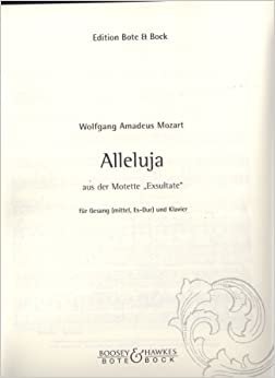 Alleluja Es-Dur: aus "Exsultate". mittlere Singstimme und Klavier.