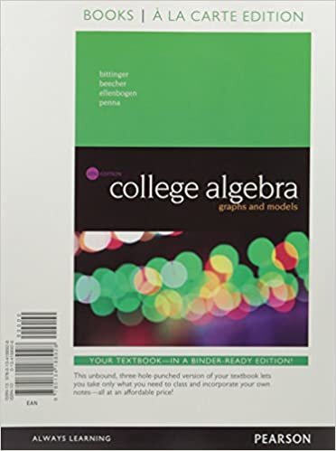 College Algebra: Graphs and Models, Books a la Carte Edition + Mylab Math with Pearson Etext Access Card Package (24 Months) indir