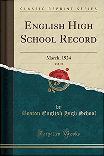 English High School Record, Vol. 39: March, 1924 (Classic Reprint)