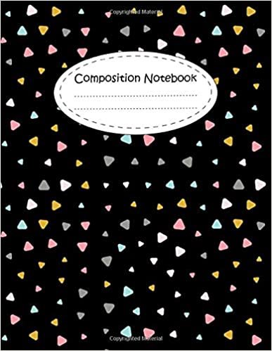 Composition Notebook: Cute Black and Little Triangle Pastel Seamless Wide Ruled ;Composition Book ;Large Notebook College Rule ;8.5" x 11" ;100 Pages for Back To School ,Student ,Girls ,s ,Kids